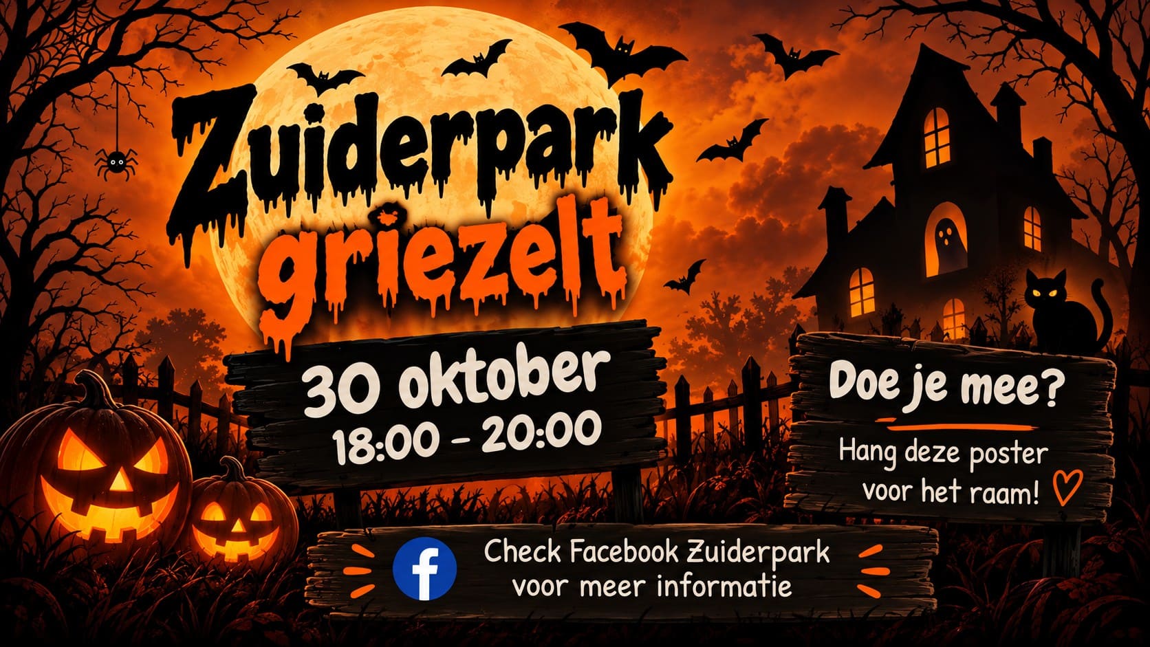 Zuiderpark Halloweenposter vol griezelpret